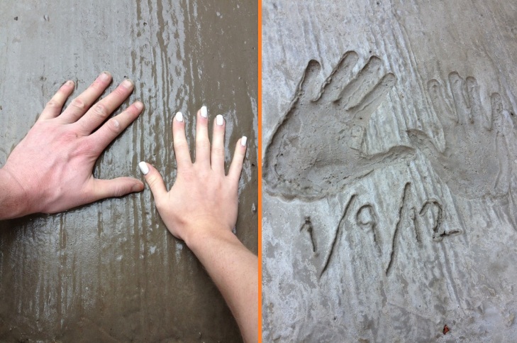 DIY driveway handprint